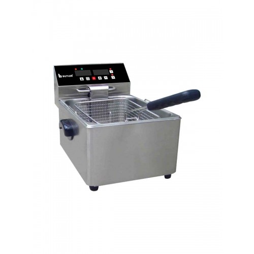 8 litre Single Tank Electric Fryer with side handles and digital controls