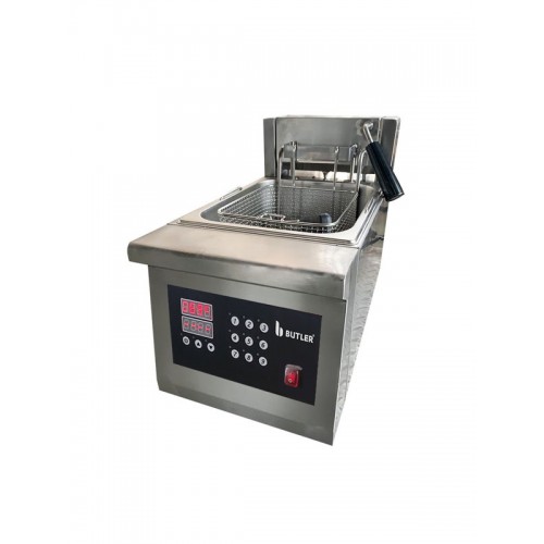 8 litre Single Tank Electric Fryer with digital controls and auto lift feature & drain out tap