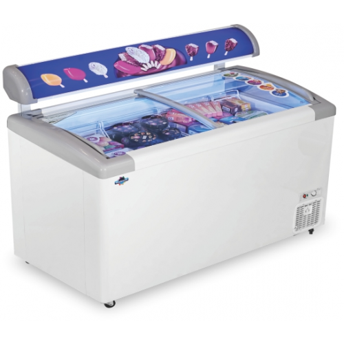 Curved Glass Freezer With LED 420Ltr Rockwell