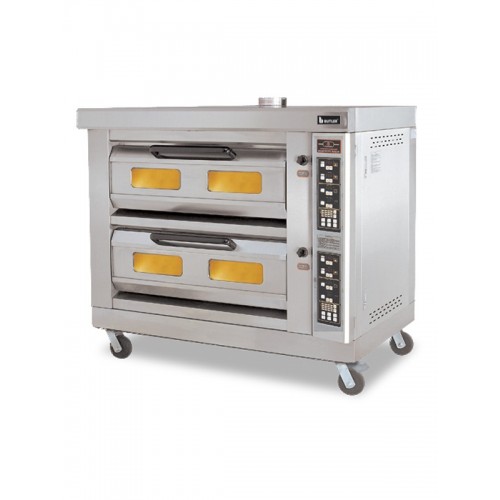 Double Deck Gas Oven With Steam, Computer Control & 4 Trays