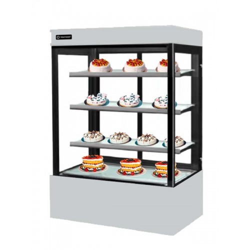 Flat Glass 5 Layer Tall Cake Showcase