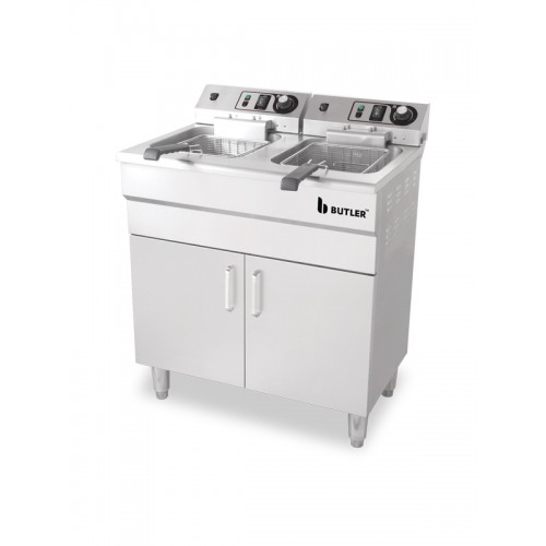 Floor standing 32 litre Double Tank Electric Fryer 2 baskets