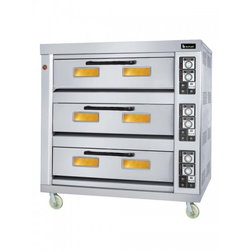 Three Deck Electric Pizza Oven - 9 Trays